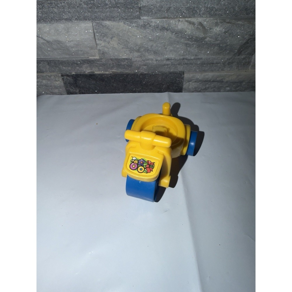 FISHER PRICE Little People YELLOW & Blue MOTORCYCLE Tricycle / DOLLHOUSE Vintage